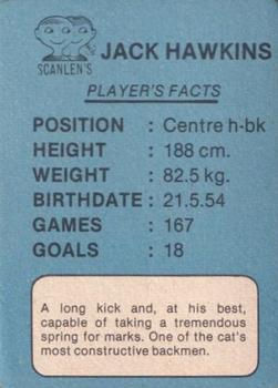 1981 Scanlens VFL #7 Jack Hawkins Back